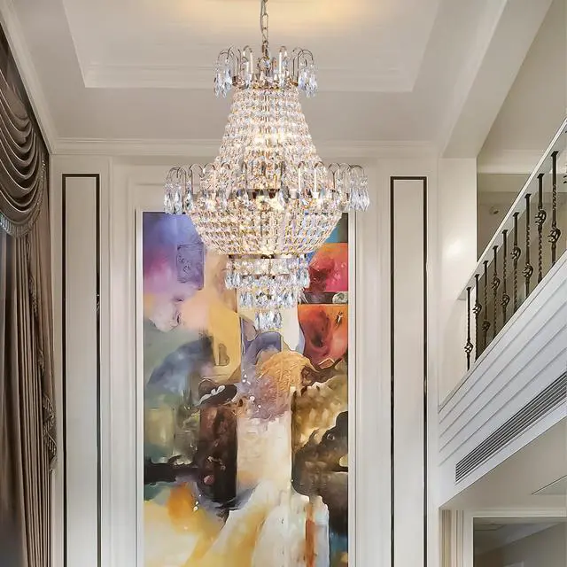 Alt view image 4 of 7 - Gold Crystal Chandeliers,Large Contemporary Luxury Ceiling Lighting for Living Room Dining Room Bedroom Hallway