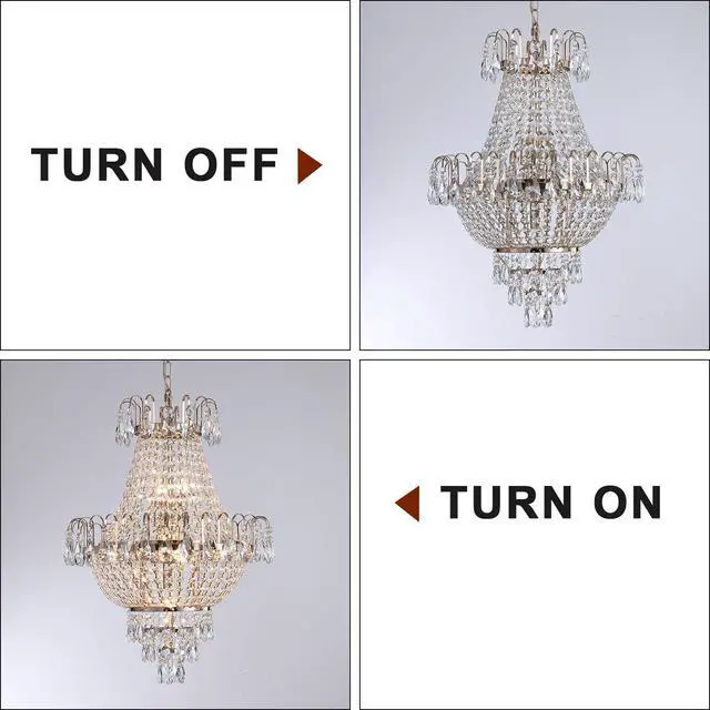 Alt view image 6 of 7 - Gold Crystal Chandeliers,Large Contemporary Luxury Ceiling Lighting for Living Room Dining Room Bedroom Hallway