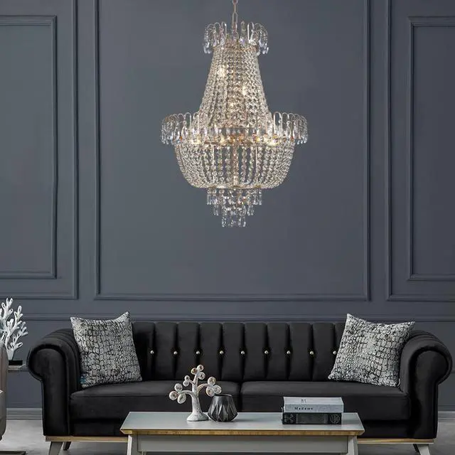 Main image of Gold Crystal Chandeliers,Large Contemporary Luxury Ceiling Lighting for Living Room Dining Room Bedroom Hallway (without Bulb)
