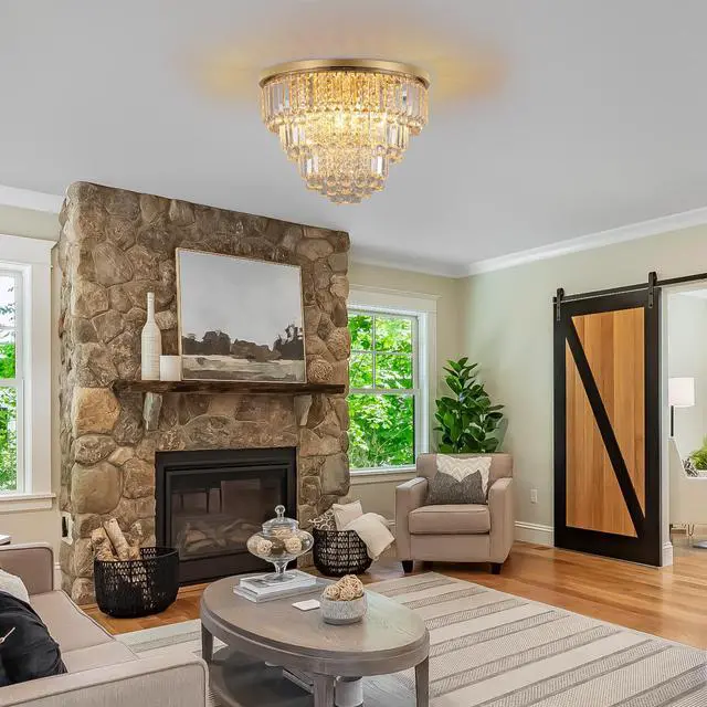 Alt view image 2 of 7 - Gold Luxury Modern Style Crystal Lights,Large Ceiling Chandeliers,Dining Room,Living Room,Bedroom (Bulb Not included)