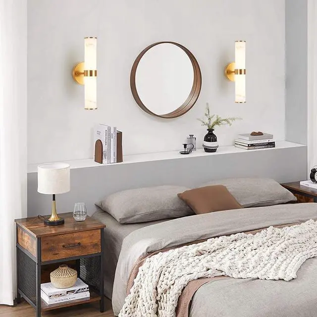Main image of Golden and Elegant Resin Wall Sconce,Set Of 2,Modern Vertical Light Fixture for Bathrooms, Hallways, and Bedrooms (only inoor)