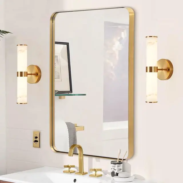 Alt view image 4 of 7 - Golden and Elegant Resin Wall Sconce,Set Of 2,Modern Vertical Light Fixture for Bathrooms, Hallways, and Bedrooms (only inoor)