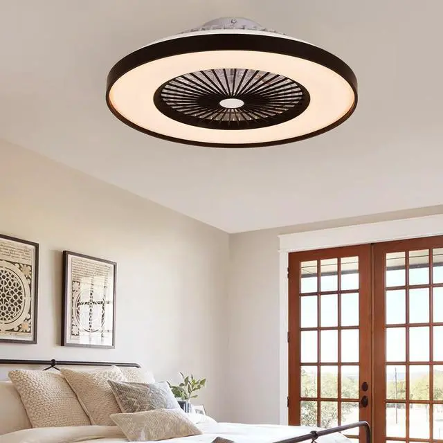 Alt view image 4 of 7 - 23-inch Black Ceiling Fan Light with Led Rgb Dimmable & Color-Changing, App & Remote Control, Modern Smart Ceiling Fan for Living Room, Bedroom, and Dining Room (Silent/6-Speed/Reversible/Dc Motor)