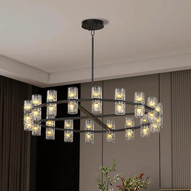 Main image of 36 inches Luxury Chandeliers Crystal Living Room Decorative Lights Simple Modern Dining Room Led Lighting,for Home Decor (Bulbs included)