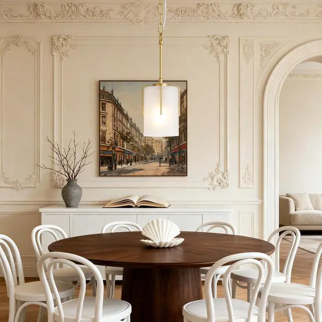 Alt view image 7 of 7 - Gold Modern Pendant Light with Frosted Glass Shade, Adjustable Height, Compatible with Flat/Vaulted/Curved Ceilings, E26 Base (Max 60W) for Kitchen Island Dining Room
