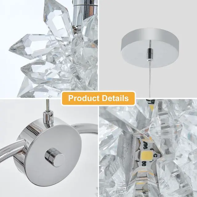 Alt view image 6 of 7 - Modern Crystal Chandelier Bedside Lamp Cristal Led Hanging Bar Lighting Lighting Chandelier