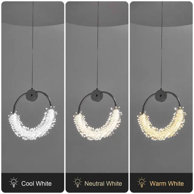 Alt view image 5 of 7 - Modern Crystal Chandelier Bedside Lamp Cristal Led Hanging Bar Lighting Lighting Chandelier
