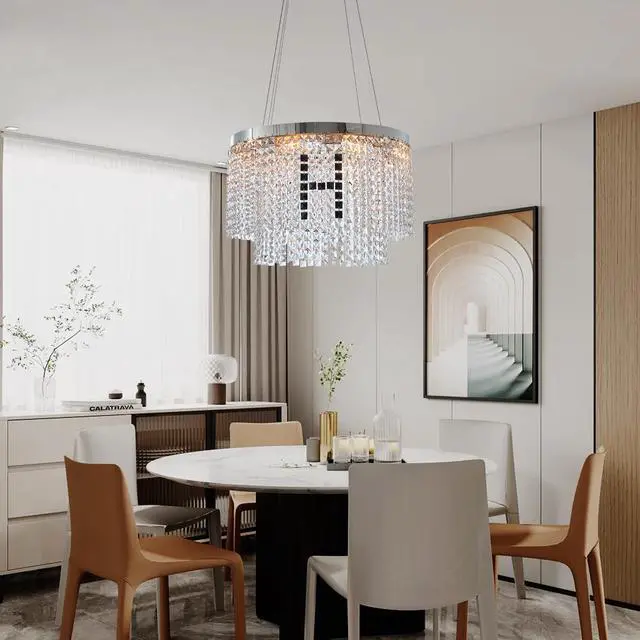 Alt view image 4 of 7 - Modern Crystal Chandelier for Living-Room Round Cristal Lamp Luxury Home Decor Light Fixture