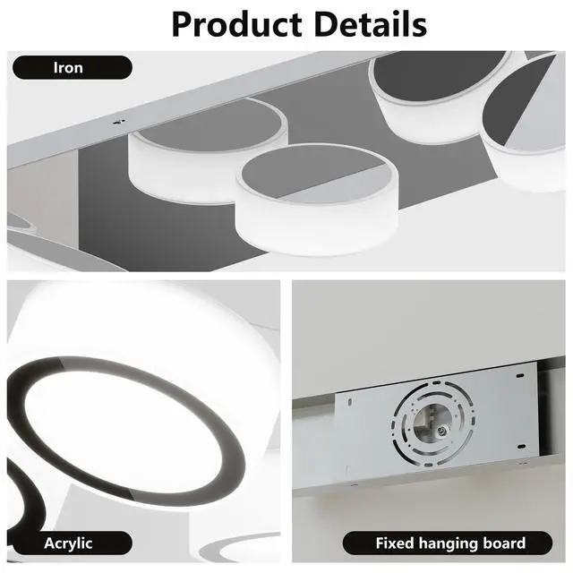 Alt view image 5 of 7 - Led Modern 3 Light White Rotating Oval Acrylic with Chrome Base 21 inch Vanity Light Over Mirror Lighting Fixture
