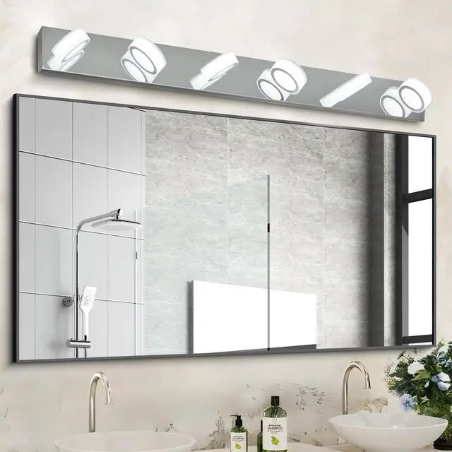 Main image of 45" Modern 6-Light Led Vanity Light, Sleek Chrome Bathroom Wall Light Fixture for Mirror, Shower, and Bathroom Decor