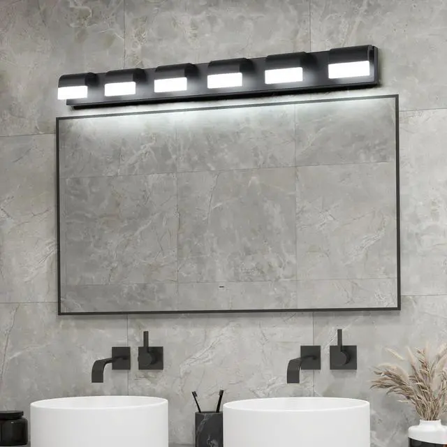 Alt view image 4 of 7 - Modern Bathroom Vanity Lighting 6-Light Led Vanity Lights Over Mirror Bath Wall Lighting