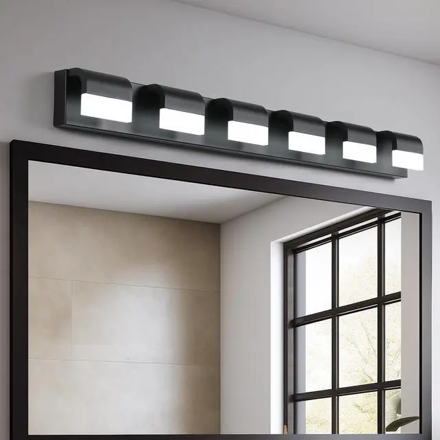 Alt view image 3 of 7 - Modern Bathroom Vanity Lighting 6-Light Led Vanity Lights Over Mirror Bath Wall Lighting