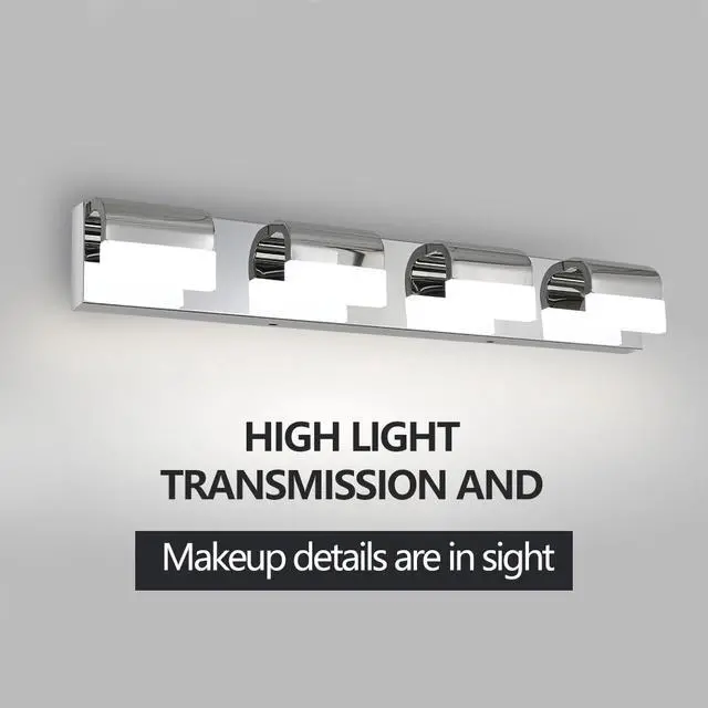 Alt view image 7 of 7 - Modern Bathroom Vanity Lighting 4-Light Led Vanity Lights Over Mirror Bath Wall Lighting