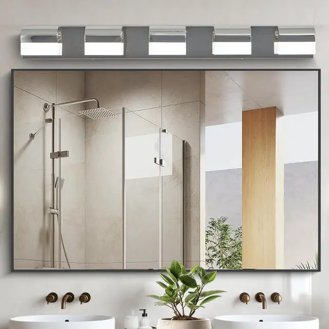 Alt view image 4 of 7 - Modern Bathroom Vanity Lighting 5-Light Led Vanity Lights Over Mirror Bath Wall Lighting