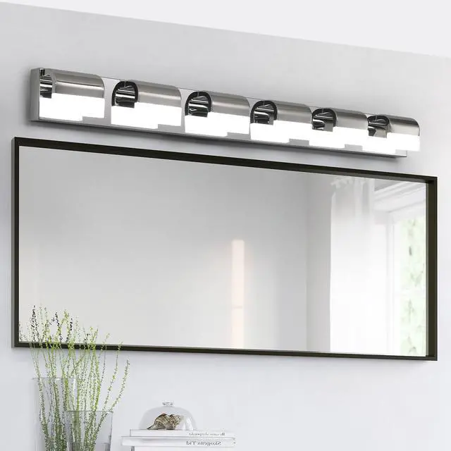 Alt view image 2 of 7 - Modern Bathroom Vanity Lighting 6-Light Led Vanity Lights Over Mirror Bath Wall Lighting