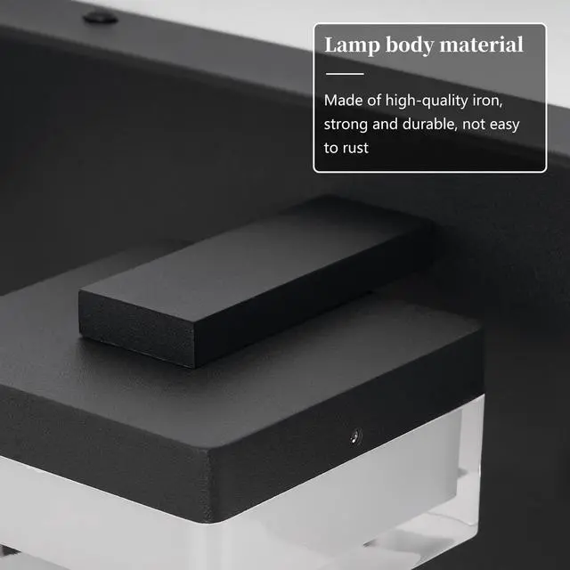 Alt view image 6 of 7 - Modern Led Vanity Light for Bathroom Transparent Acrylic Matt Black 3 Light Over Mirror Vanity Light