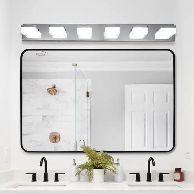 Main image of Modern 6-Light Chrome Led Vanity Mirror Light Fixture for Bathrooms and Makeup Tables