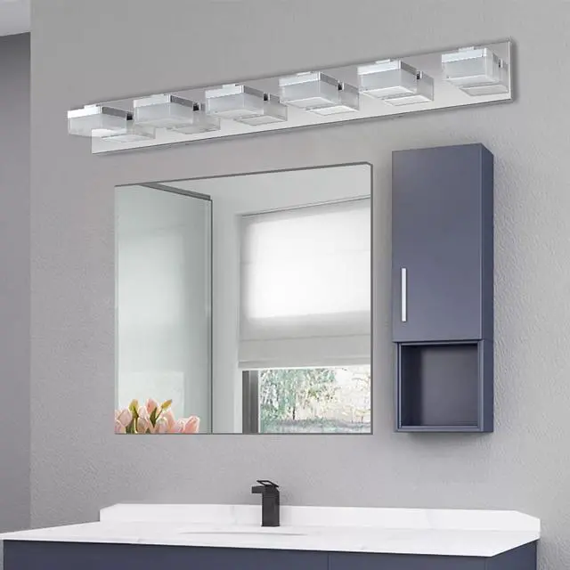 Alt view image 3 of 7 - Modern 6-Light Chrome Led Vanity Mirror Light Fixture for Bathrooms and Makeup Tables