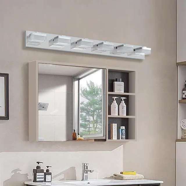 Alt view image 4 of 7 - Modern 6-Light Chrome Led Vanity Mirror Light Fixture for Bathrooms and Makeup Tables