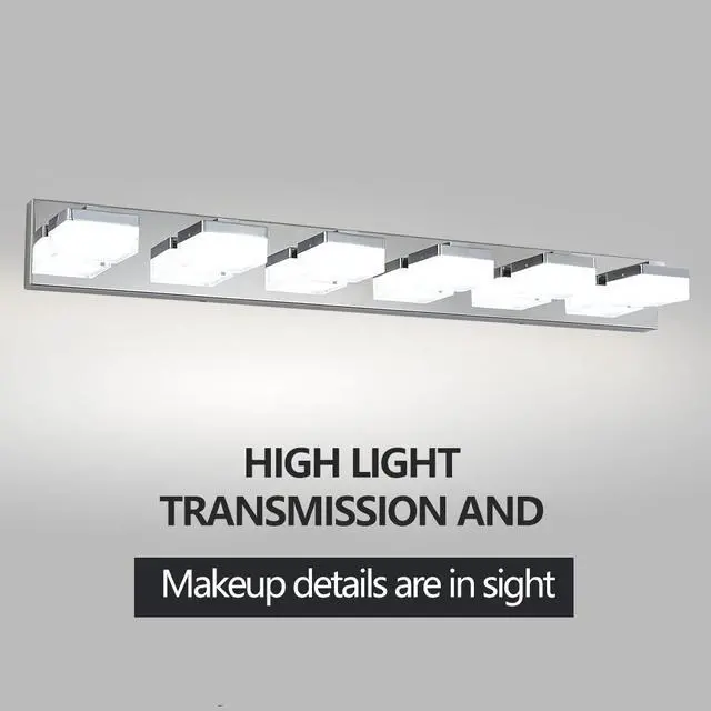 Alt view image 6 of 7 - Modern 6-Light Chrome Led Vanity Mirror Light Fixture for Bathrooms and Makeup Tables
