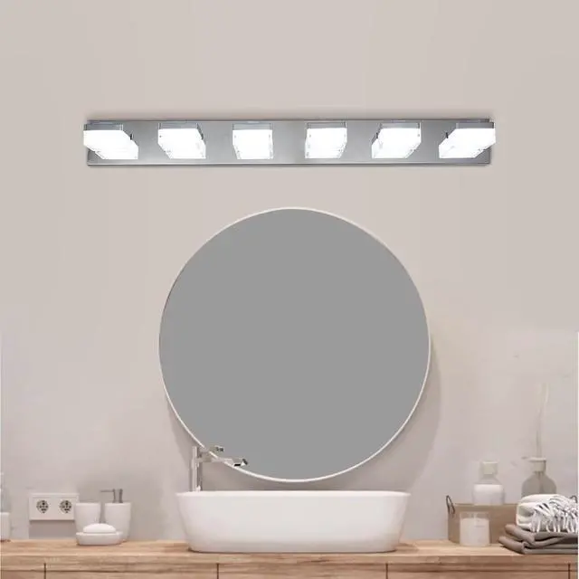 Alt view image 7 of 7 - Modern 6-Light Chrome Led Vanity Mirror Light Fixture for Bathrooms and Makeup Tables