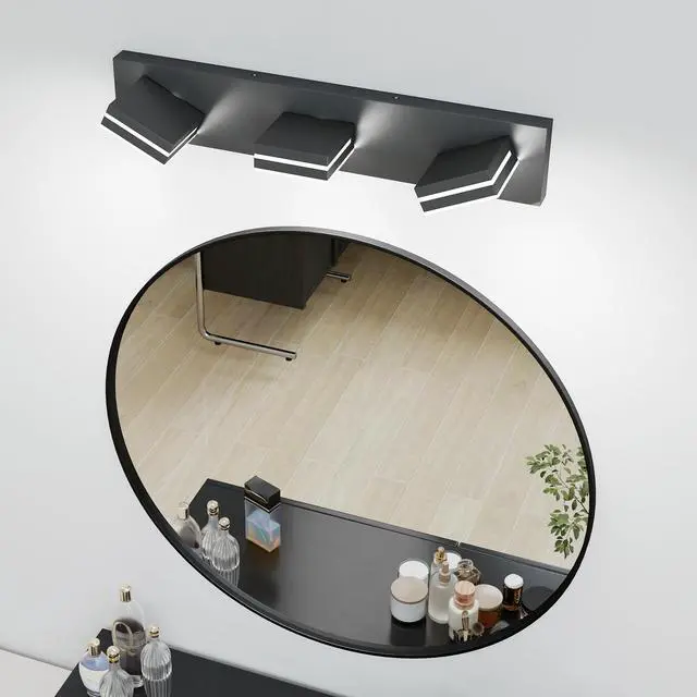 Alt view image 3 of 7 - Modern Chrome Led Vanity Light, 3-Lights Wall Sconce for Bathroom and Mirror, Sleek Minimalist Design, Energy-Efficient, Easy to install