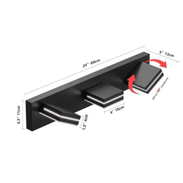 Alt view image 7 of 7 - Modern Chrome Led Vanity Light, 3-Lights Wall Sconce for Bathroom and Mirror, Sleek Minimalist Design, Energy-Efficient, Easy to install
