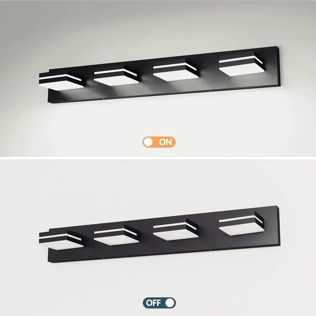 Alt view image 4 of 7 - Modern Chrome Led Vanity Light, 4-Lights Wall Sconce for Bathroom and Mirror, Sleek Minimalist Design, Energy-Efficient, Easy to install