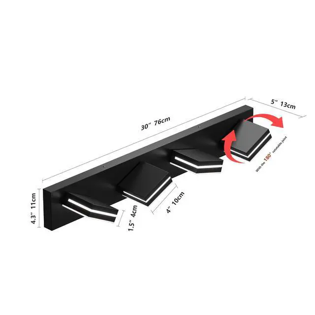 Alt view image 7 of 7 - Modern Chrome Led Vanity Light, 4-Lights Wall Sconce for Bathroom and Mirror, Sleek Minimalist Design, Energy-Efficient, Easy to install