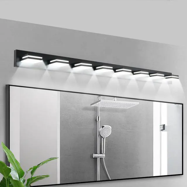 Main image of Modern Black Led Vanity Light, 8-Lights Wall Sconce for Bathroom and Mirror, Sleek Minimalist Design, Energy-Efficient, Easy to install