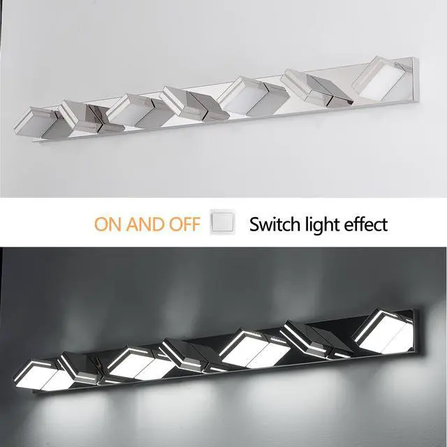 Alt view image 7 of 7 - Modern Chrome Led Vanity Light, 7-Lights Wall Sconce for Bathroom and Mirror, Sleek Minimalist Design, Energy-Efficient, Easy to install