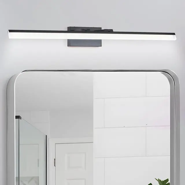 Alt view image 3 of 7 - 39 inch Modern Led Bathroom Vanity Light Sleek Black Metal Wall Light for Mirror, Dressing Room Or Sink Area