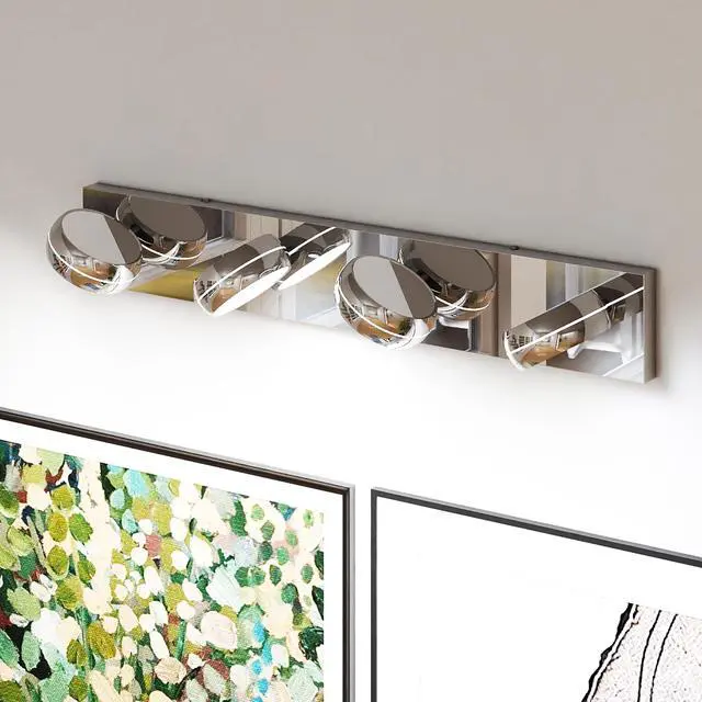 Alt view image 3 of 7 - Led Vanity Lights 28in Bathroom Lights Fixtures Over Mirror 4 Light Led Lighting Fixture for Bathroom 18W Mirror Lighting Fixture Modern Bath Light Bar Chrome Bath