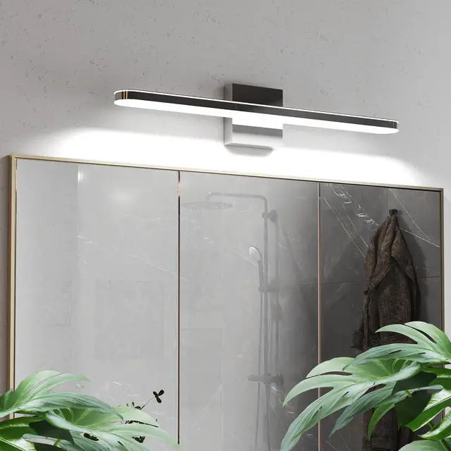 Main image of Modern Bathroom Light Fixtures Dimmable Led Vanity Lights Chrome Lamps for Bathover Mirror 24 inch Vanity Sconces indoor 12W Bar Lighting for Bathrooms Restroom Bedroom 6000K Wall Light for Bathroom
