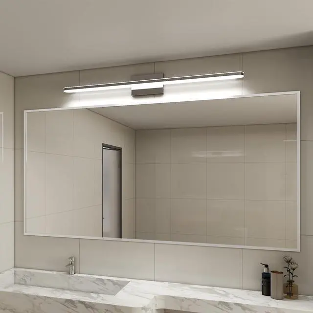 Alt view image 4 of 7 - Modern Led Vanity Lights for Bathroom 39in 24W Daylight White Chrome Light Fixtures Bathroom Lights Over Mirror Vanity Lighting Fixtures Vanity Light