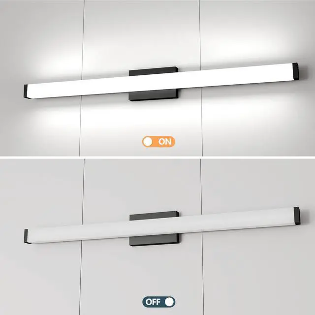 Alt view image 6 of 7 - Black Modern Bathroom Light Fixtures Over Mirror 41 inch Led Vanity Lights Bar for Bath