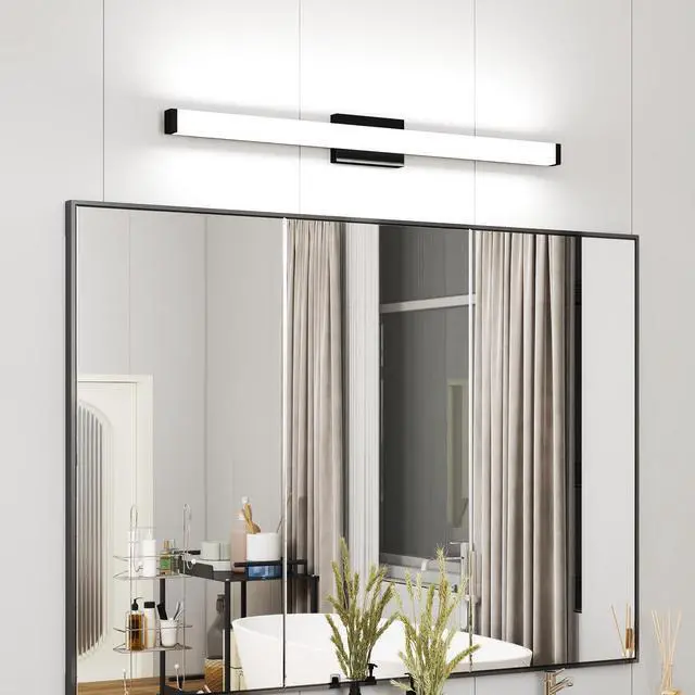 Alt view image 3 of 7 - Black Modern Bathroom Light Fixtures Over Mirror 41 inch Led Vanity Lights Bar for Bath