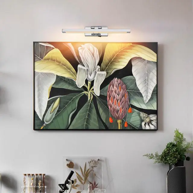 Alt view image 2 of 7 - Battery Picture Light, 16 inch Wireless Picture Light for Painting with Remote,Full Metal Rechargeable Art Light,Wall Sconce Display Lighting for Portrait, Photo Frame,Gallery, (Chrome)