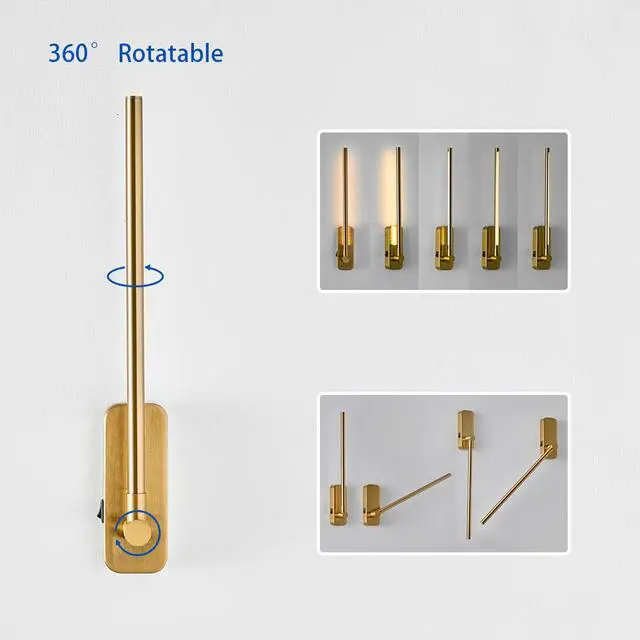 Alt view image 6 of 7 - Battery Operated Wall Sconces with Remote Control,Led Rechargeable Picture Lights for Wall Wireless Led Lights for Bedroom with Magnetic Wall Light Fixtures,3Cct-Dimmable Brass Gold