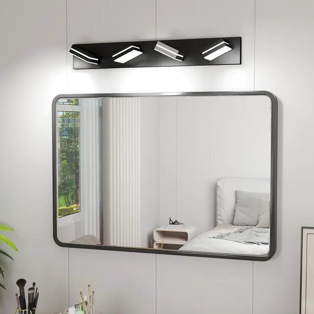 Alt view image 3 of 7 - Modern Chrome Led Vanity Light, 4-Lights Wall Sconce for Bathroom and Mirror, Sleek Minimalist Design, Energy-Efficient, Easy to install