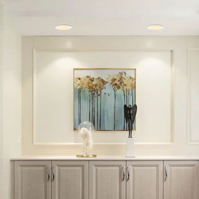 Alt view image 2 of 7 - 6 inch Led Recessed Ceiling Lights, 12-Pack Ultra-Thin with Junction Box, 5 Color Temperature Options 2700K-5000K, 12W 1080Lm Dimmable Canless Downlight, Etl Listed for Home and Commercial Use