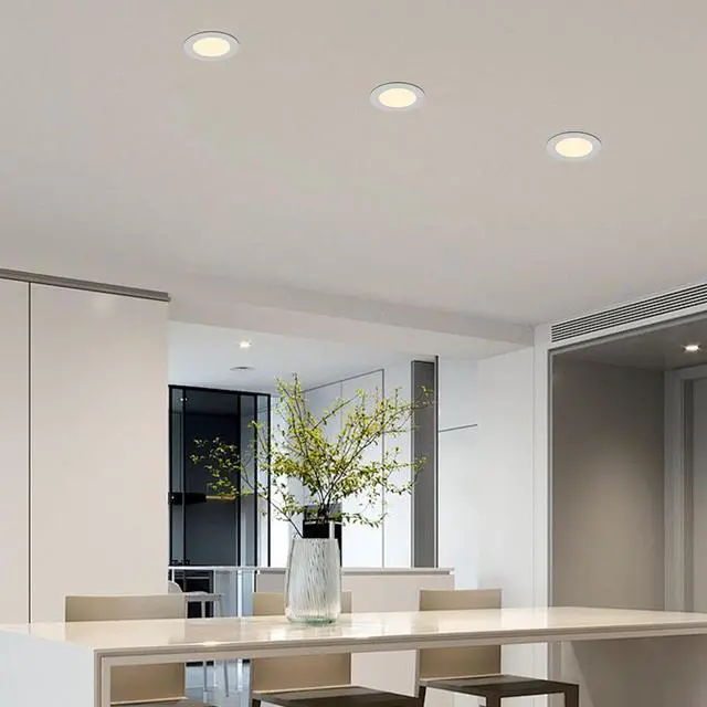 Main image of 12-Pack 4 inch Ultra-Thin Led Recessed Ceiling Light with Junction Box, 2700K-5000K Dimmable Color Changing Downlight, 9W 810Lm, Easy install, Ideal for Kitchen, Bedroom, Basement