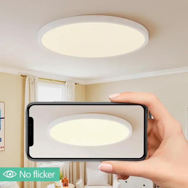 Alt view image 3 of 7 - 16inch Flush Mount Ceiling Light, 32W 3520Lm 5Cct Selectable, Dimmable Led Ceiling Light Fixture for Kitchen Bedroom Living Room, Modern Low Profile Style