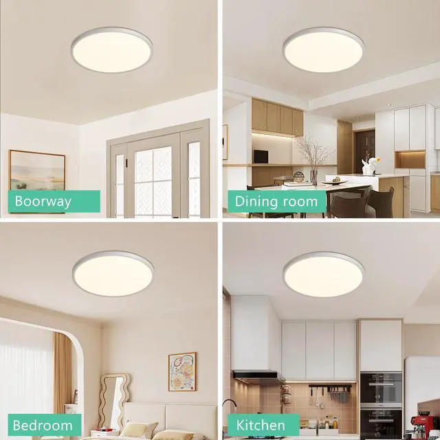Alt view image 2 of 7 - 16inch Flush Mount Ceiling Light, 32W 3520Lm 5Cct Selectable, Dimmable Led Ceiling Light Fixture for Kitchen Bedroom Living Room, Modern Low Profile Style
