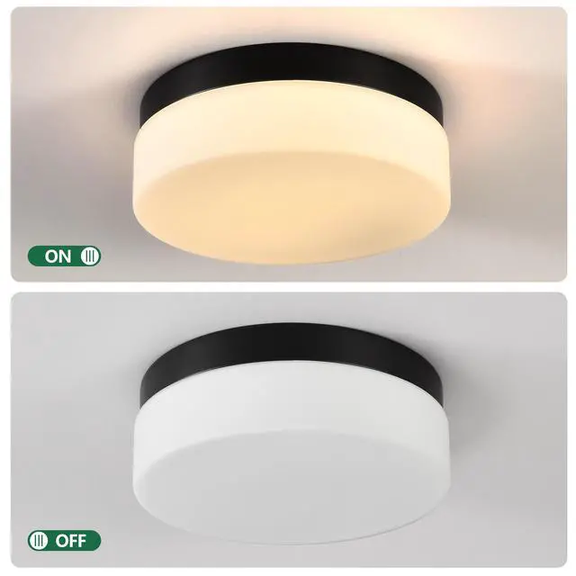 Alt view image 5 of 7 - 1 Pack Led Flush Mount Ceiling Light Fixture, Modern Kitchen Recessed Ceiling Lamp 24W 12 inch Closet Round Surface for Bathroom Laundry Bedroom Hallway