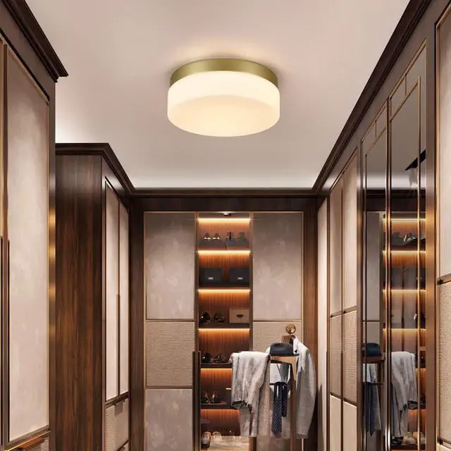 Alt view image 2 of 7 - 1 Pack Led Flush Mount Ceiling Light Fixture, Modern Kitchen Recessed Ceiling Lamp 24W 12 inch Closet Round Surface for Bathroom Laundry Bedroom Hallway(Gold)