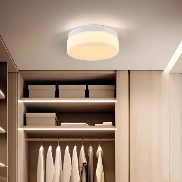 Alt view image 2 of 7 - 1 Pack Led Flush Mount Ceiling Light Fixture, Modern Kitchen Recessed Ceiling Lamp 24W 12 inch Closet Round Surface for Bathroom Laundry Bedroom Hallway(White)