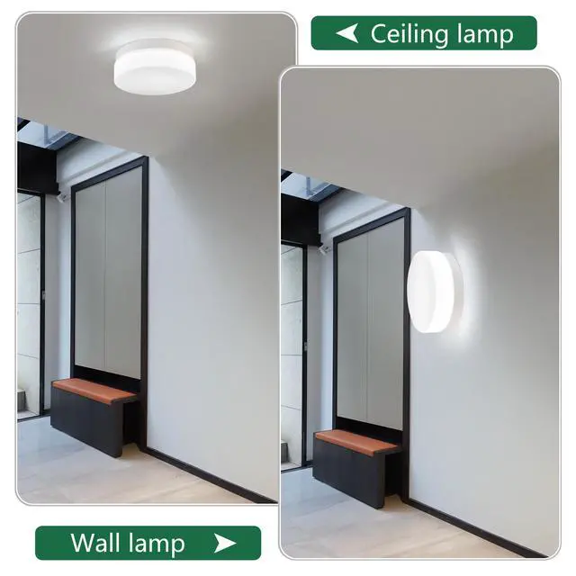 Alt view image 5 of 7 - 1 Pack Led Flush Mount Ceiling Light Fixture, Modern Kitchen Recessed Ceiling Lamp 24W 12 inch Closet Round Surface for Bathroom Laundry Bedroom Hallway(White)