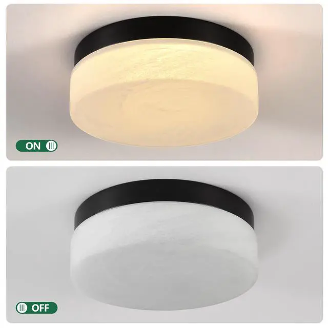Alt view image 6 of 7 - 12 inch Led Ceiling Light, 24W Flush Mount Ceiling Light,Round Low Profile Ceiling Lights for Bedroom, Living Room, Dining Room(Black)