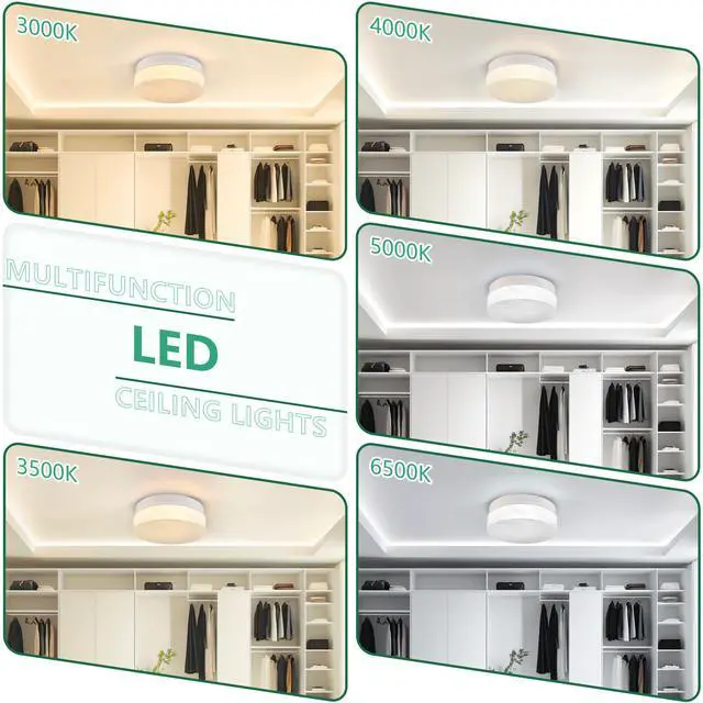 Alt view image 4 of 7 - 12 inch Led Ceiling Light, 24W Flush Mount Ceiling Light,Round Low Profile Ceiling Lights for Bedroom, Living Room, Dining Room(White)